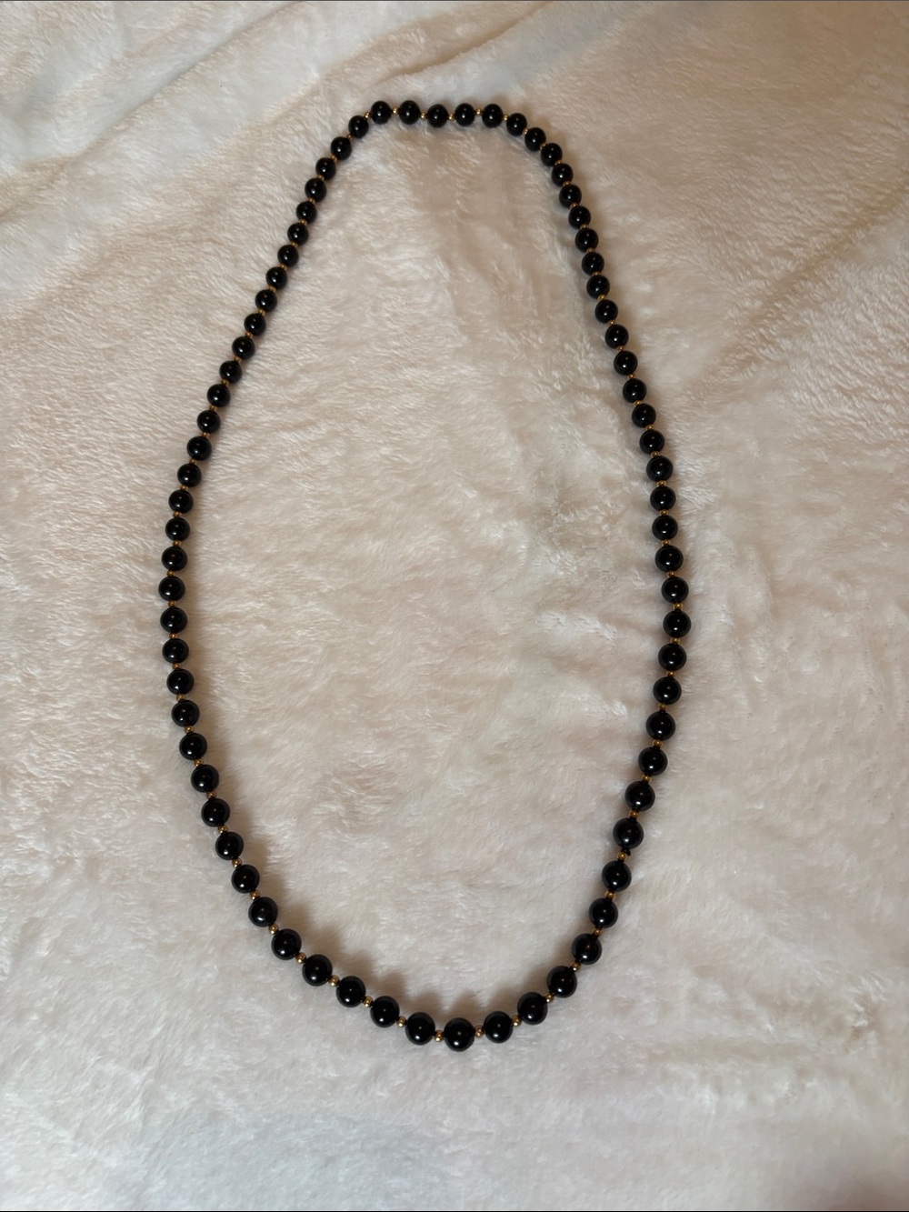Classic Black Bead Necklace - Elegant Women's Jewelry